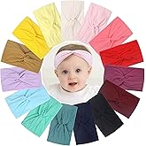 BBGifts 15PCS Baby Nylon Headbands 5 inches Handmade Cross Elastic Headbands for Baby Girls Newborn Infant Toddlers Kids