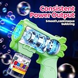 Tecnock 3 Pack Bubble Guns for Kids with 12 Batteries 3 Bottles Refills view 3
