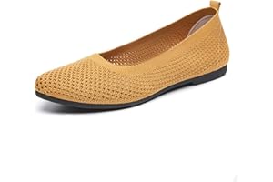Women’s Ballet Flat Shoes Low Wedge Knit Round Toe - Slip On Casual Dress Walking Flats for Outings