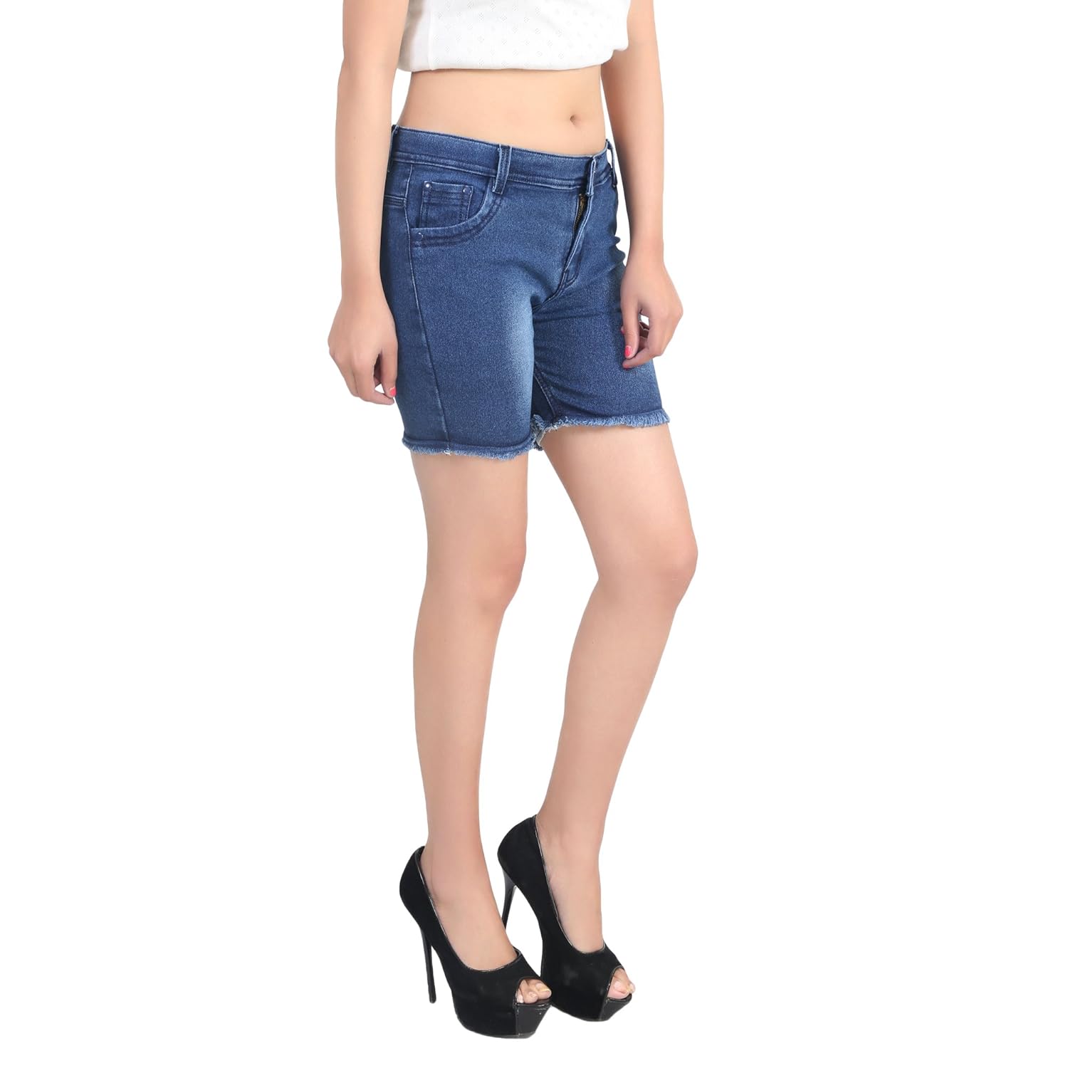 ico blue star light blue casual denim shorts