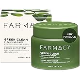Farmacy Makeup Remover Cleansing Balm - Green Clean Waterproof Makeup Remover Balm + Oil Cleanser for Face - Gently Melts Make Up + SPF - Hydrates + Softens Skin with Super Greens + Papaya (100ml)