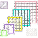 Quilting Square Rulers,5 Quilting Ruler Quilting Templates(2.5",3.5", 5", 6", 8"),Quilting Rulers Acrylic Rulers Fabric Cutting Ruler for Quilting Sewing