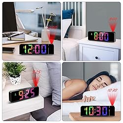JXTZ Projection Alarm Clock, Alarm Clocks with