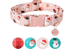 UP URARA PUP Christmas Dog Collar, Cotton Collar for Puppy Girl Boy Dog or Cat, Comfortable Dog Collar with Durable Metal Buckle, Adorable Pet Collar,S, Neck 10-16in