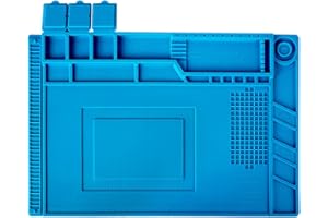 Kaisi S-160 Soldering Mat Insulation Silicone Magnetic Repair Work Mat Heat-Resistant Soldering Station Mat for BGA and Gun Soldering Iron, Workbench, Cell Phone Laptop Repair, Size: 17.8 x 11.8 inch