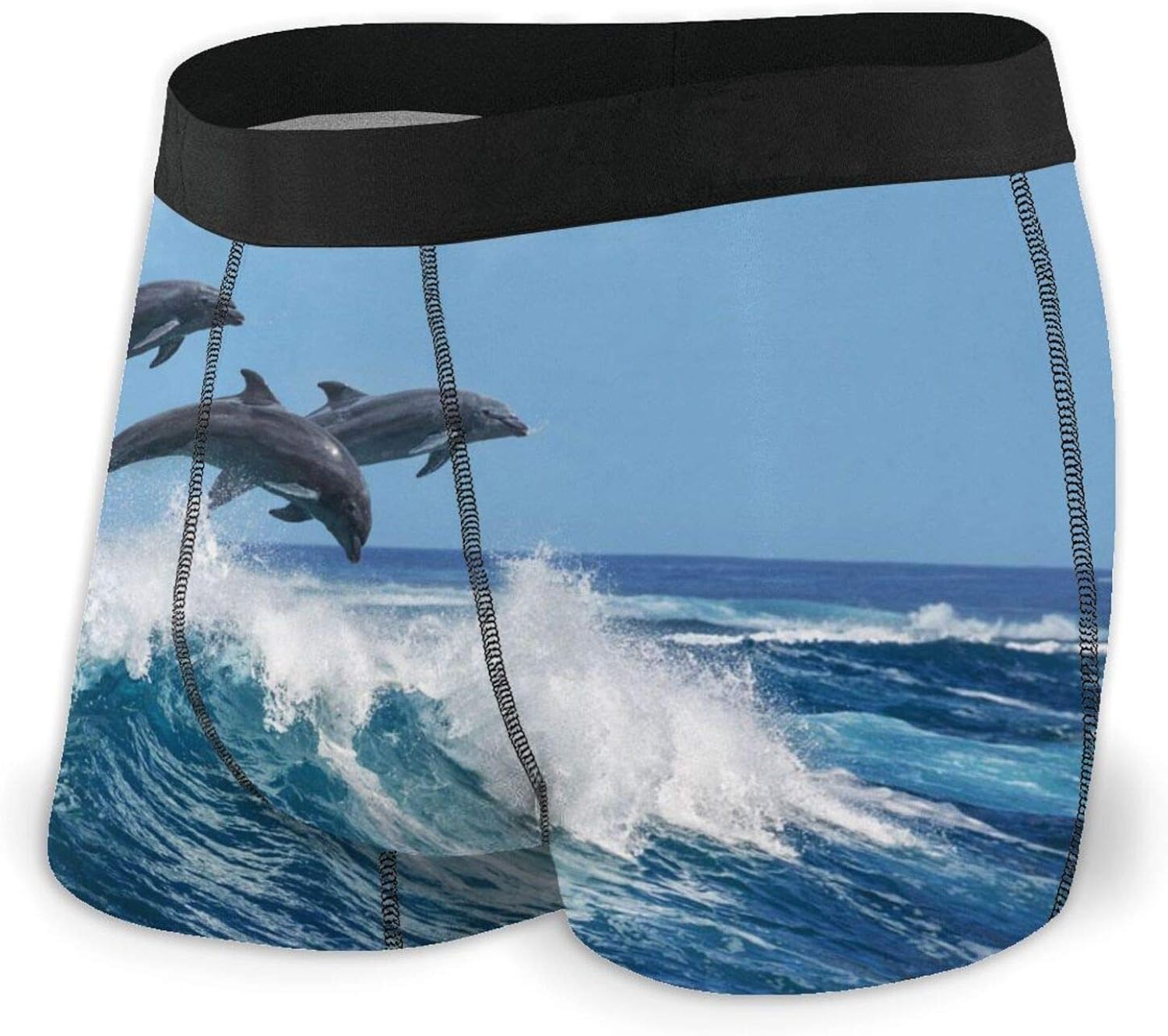 Curpubum Dolphins Leaping in The Sea Men's Underwear Boxer Briefs