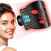 Red Light Therapy for Face, 4 Modes Cordless Face Mask Light Therapy, 2000mAh Rechargeable & 400 LEDs Infrared & Red Light Masks, Facial Fit, Led Light Therapy Skin Care at Home（Black）