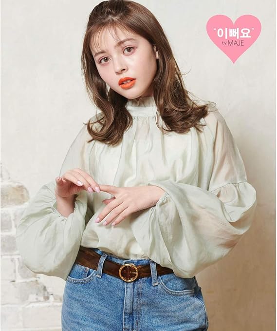 Amazon マジェスティックレゴン Majestic Legon シアーハイネックブラウス ミント M シャツ ブラウス 通販