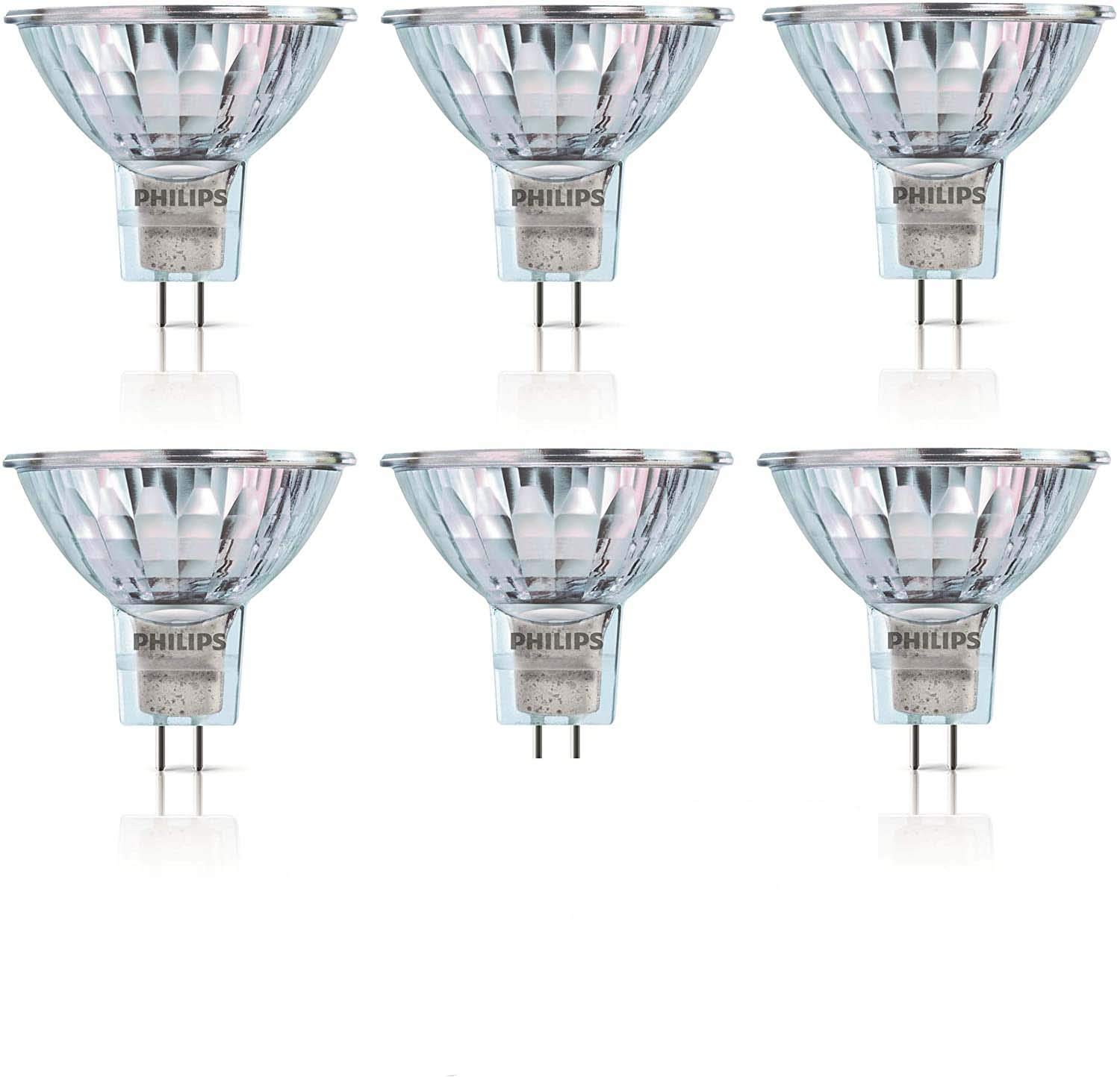 6Pack Philips Halogen 12V MR16 35W GU5.3 36D 4000Hrs Dimmable Halogen Dichroic Light Bulbs
