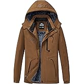 ELLSWOS Men's Waterproof Ski Jacket Winter Snow Coat Warm Hooded Raincoat Windproof Windbreakers
