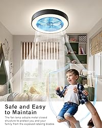 Ceviept Enclosed Ceiling Fan with Light and Remote