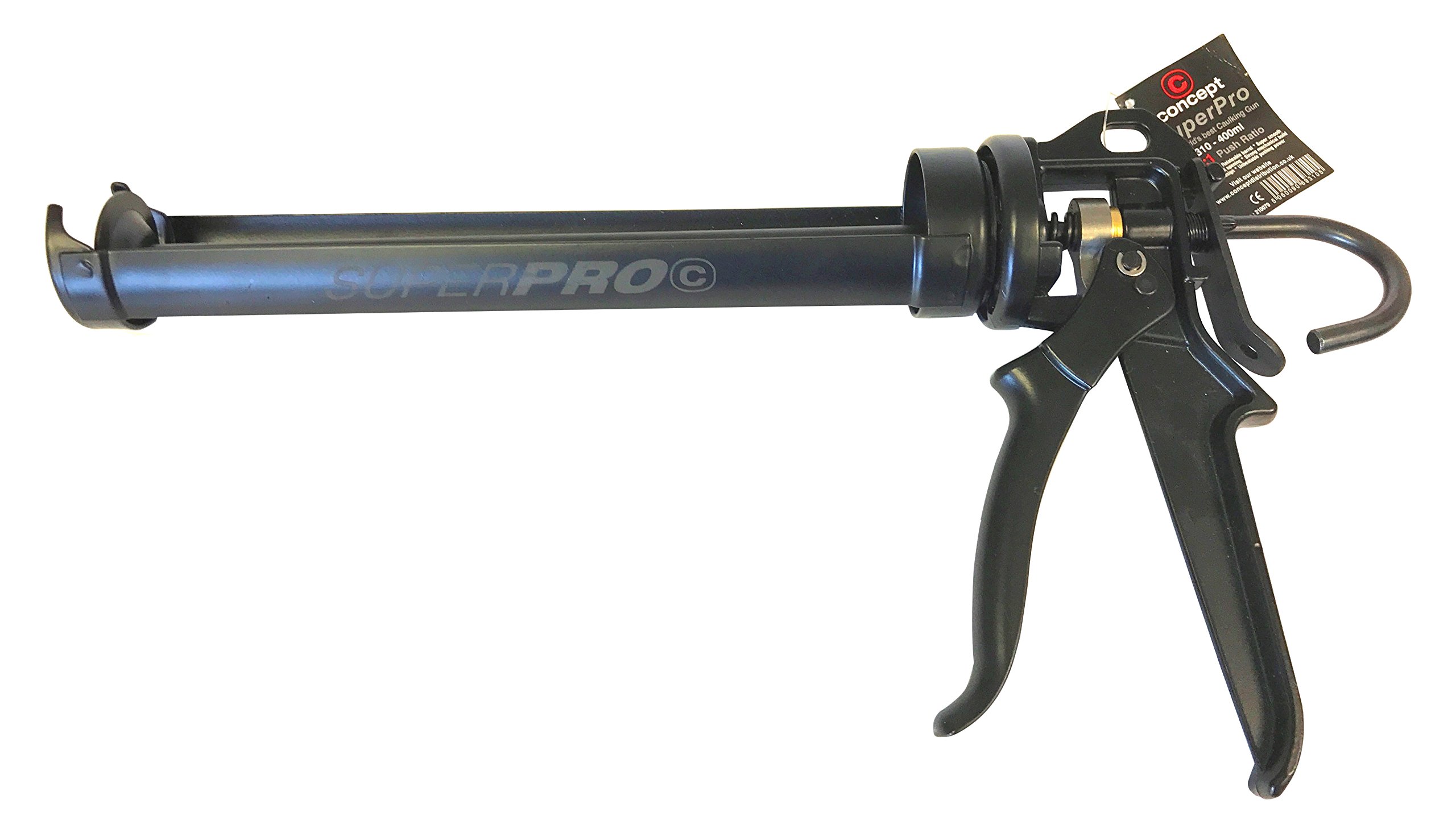Concept Distribution 210079 25:1 Push Ratio SuperPro Caulking Gun with 310/400 ml Tubes - Black