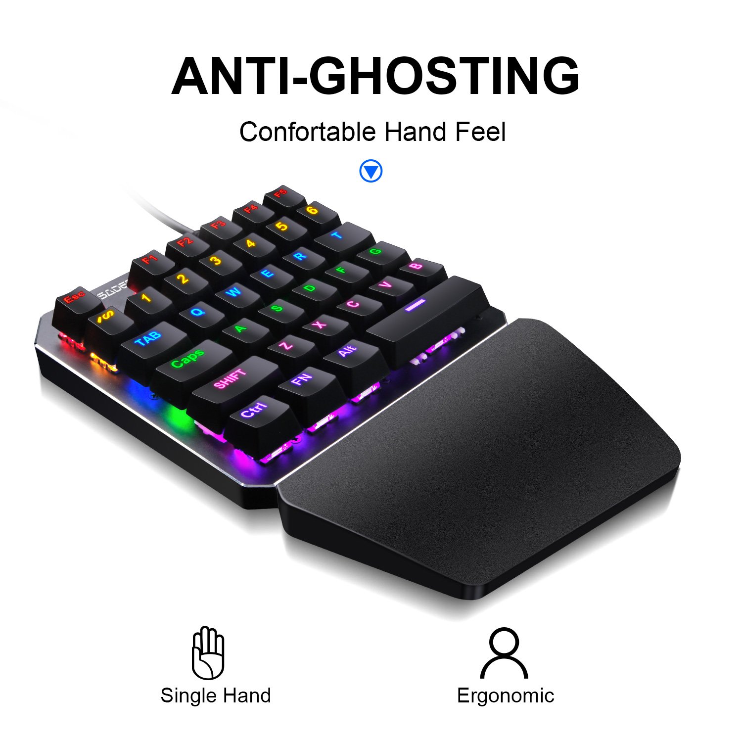 One Handed Keyboard OneHanded Mechanical Gaming Keyboard RGB LED