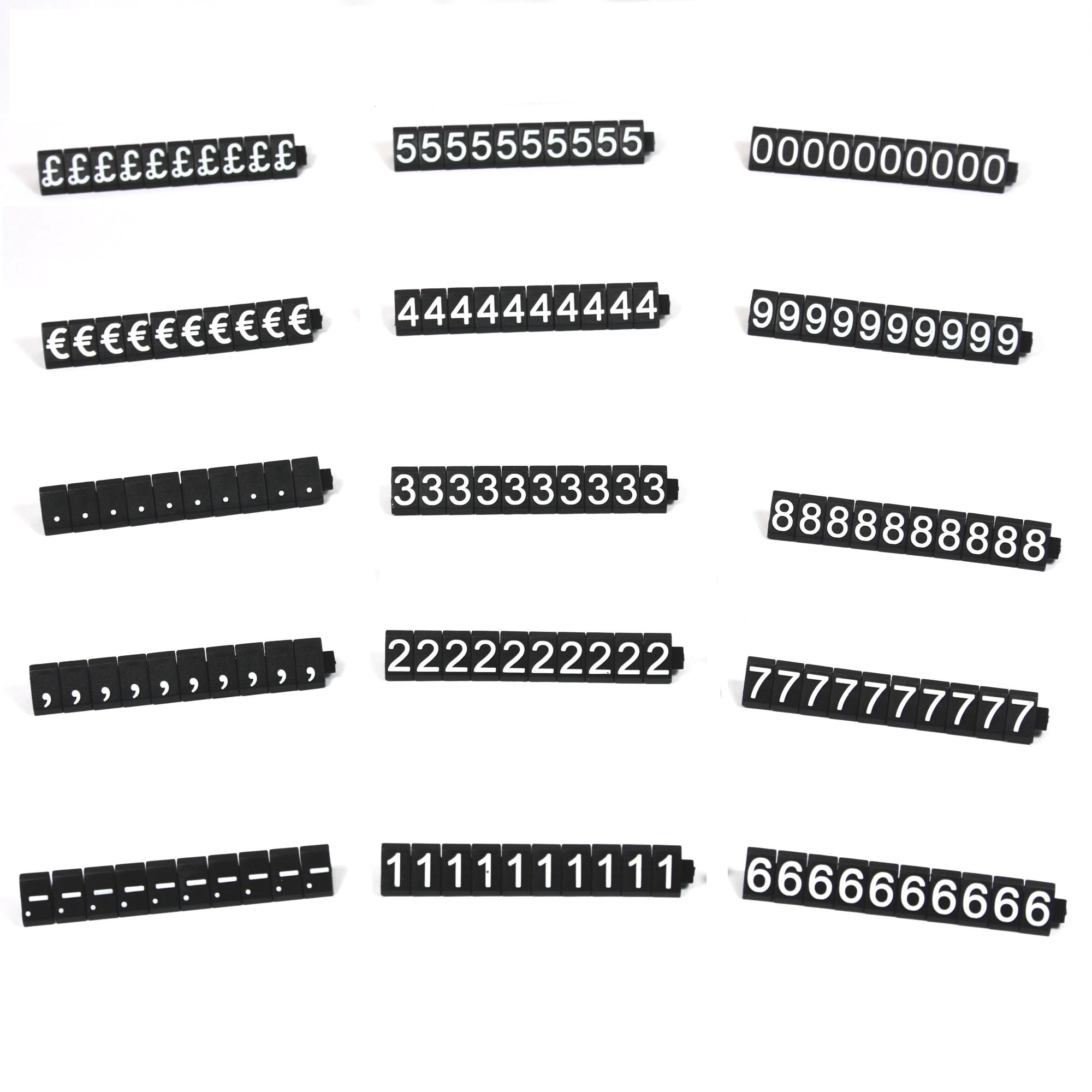 1 Price Cube Kit for Shop Display (170 Cubes, White on Black) PCU170-WHBK