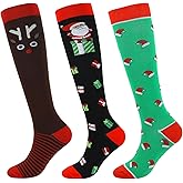 Junely 3 Pairs Compression Socks for Women Knee High for Running Athletic Nurses Work Support Travel Flight Sports