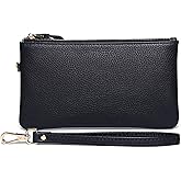 GOIACII Women's Wristlet Clutch Slim Leather Wallet RFID Blocking Handbag