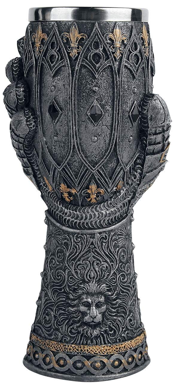 Nemesis Now B2404G6 Lionheart Armoured Glove, Silver, Resin with Stainless Steel Insert