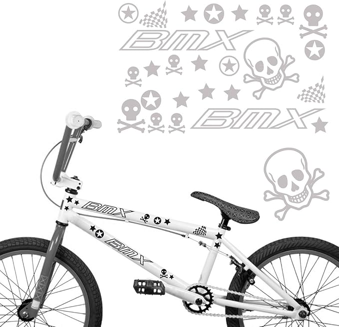BMX Aufkleber Set für Fahrräder Sticker Motive Totenkopf Sterne Bike