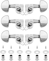 QWORK 6Pcs 3L 3R Guitar Tuning Pegs Electroplated Silver Set view 7