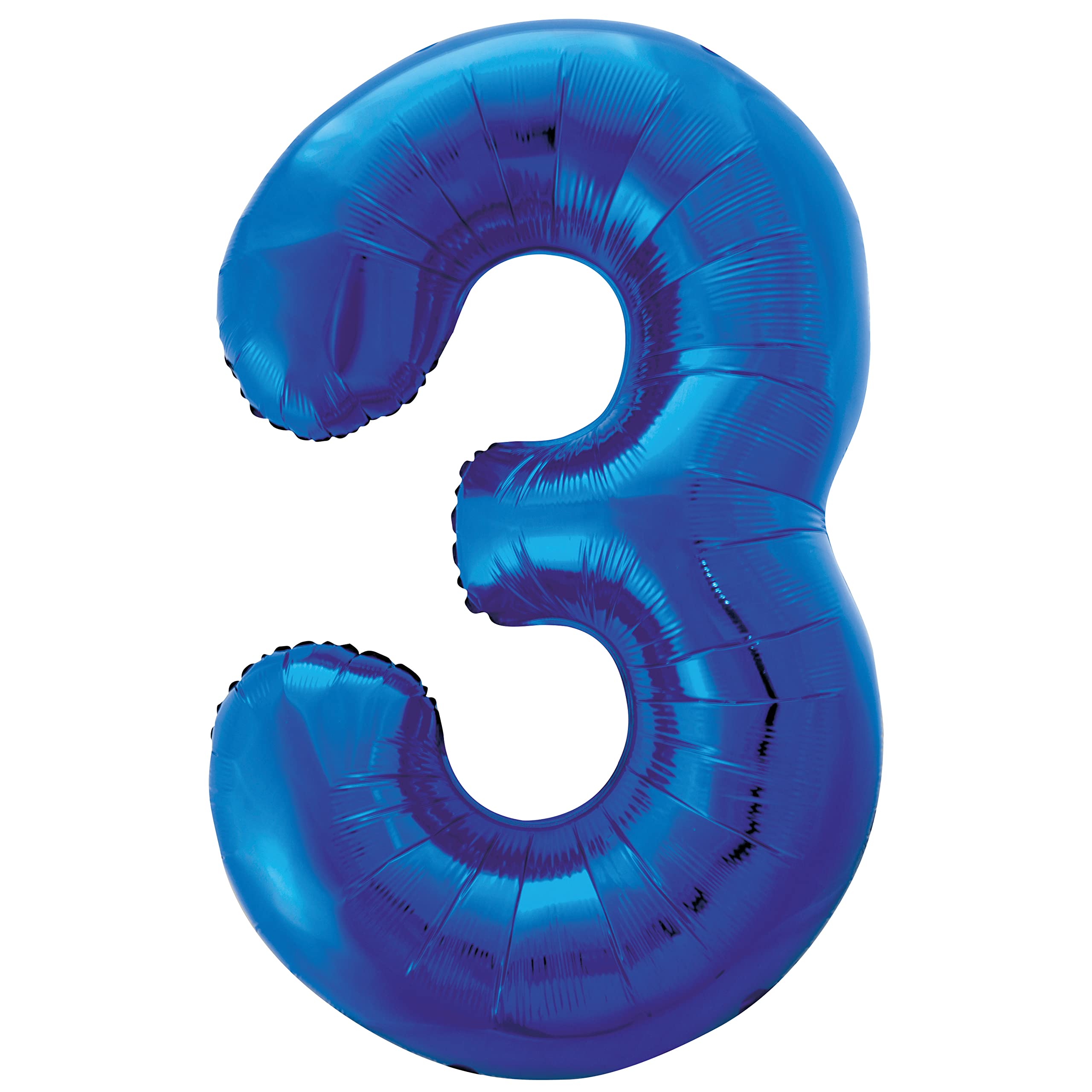Blue Number 3 Shaped Large Foil Balloon (86cm) 1 Piece - Perfect for Birthday Parties and Special Events — image 1
