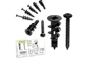 Ansoon 50Pcs #8 Self Drilling Metal Drywall Anchors and Screws kit, 25 Heavy Duty Hollow Sheetrock Anchors + 25 1-1/4'' Screw, No Pre Drill Hole Required - Hold 75lbs for Wall Hanging and Mounting