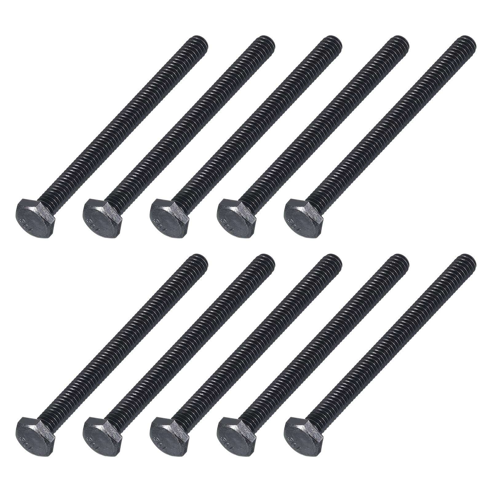 METALLIXITY Hex Head Bolts (1/4-20 x 5") 10Pcs, 304 Stainless Steel 18-8, Fully Threaded, External Hex Drive, Hex Head Screw Bolt, Black Oxide โ image 1