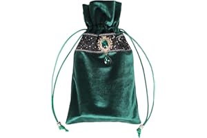 DOARLUO Milky Way Galaxy Tarot Cards Fabric Bag - 5 x 8 Inch Jewelry & Dice Pouch, Dungeons and Dragons Accessories, Runes & Jewelry Travel & Gift Bag (Green)