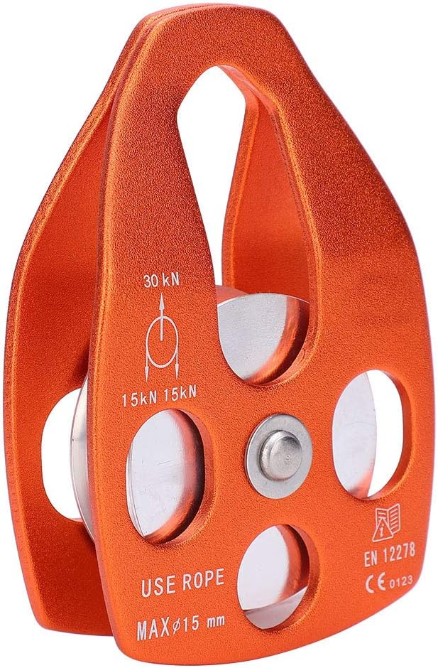 Keenso Pulley, 30KN AluminumMagnesium Alloy Pulleys Stable Hand Winch