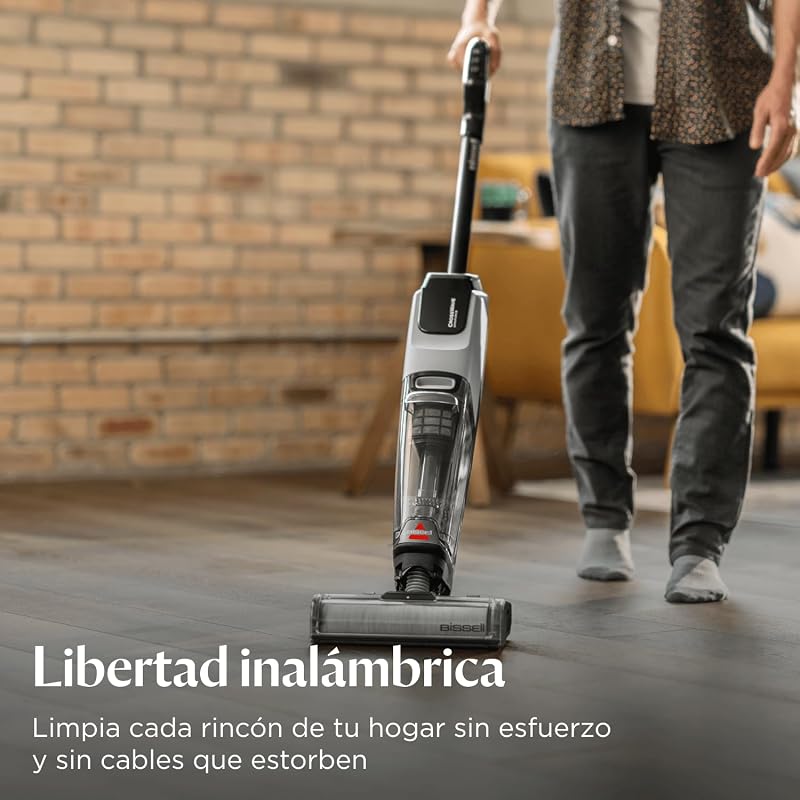 Bissell crosswave omniforce, aspirador de pó sem fio, aspirador e esfregão tudo-em-um, aspirador potente, tecnologia anti-emaranhado e detecção de entupimento de animais de estimação, limpeza de múltiplas superfícies, 3912n