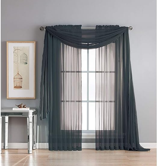 Amazon Com Nk Linen Collections Window Sheer Curtains Scarf