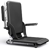 Upgrade Steel Electric Lift Chair with Advanced Wheels and PU Cushion, Floor Lift for Elderly, Support Up to 400 LBS, Safety Seat Belts and Handrails, Suitable for Home or Care Facilities Use, Black