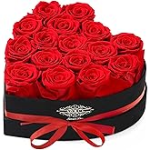 Agrul Valentines Day Roses Gifts for Women,Forever Preserved Flowers Roses in a Heart Shape Box,Anniversary Birthday Valentines Day Gifts for Her Wife Women Best Friend Daughter/16Pcs Red