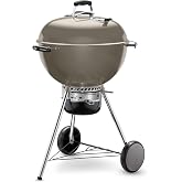 Weber&reg; Master-Touch Charcoal Grill, 22-Inch, Smoke | Premium Outdoor BBQ Grill with Tuck-Away Lid Holder &amp; One‑Touch&trade; Cleaning System, Porcelain‑Enameled Kettle