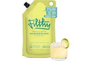 Filthy Margarita Mix, Premium Cocktail Mixer, All-Natural, Non-GMO, Vegan & Gluten-Free, Made with 100% Fresh Florida Lime Juice and Organic Agave Nectar from Jalisco Mexico, 32 Oz Pouch