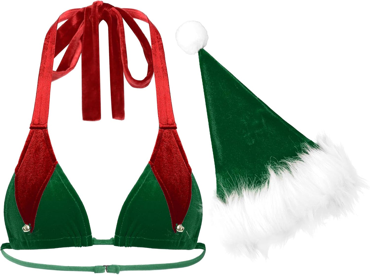 DPois Herren Weihnachtselfen-Kostüm – Inkl. Shorts, Hut & Fliege, Für Party & Karneval