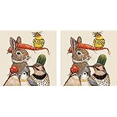 Paperproducts Design Decorative Paper Napkins, Beverage Napkin, Cocktail Napkin, Dinner, Birthdays, Parties, Gift, Celebrations - 5" x 5" - Vicki Sawyer, Harvest Party Design (Pack of 2)