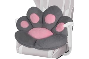 QYA Cat Paw Seat Cushion Kawaii Office Chair Cushion, Computer Gaming Chair Pads, Floor Seating for Adults, Seat Pads for Chairs, Cute Office Decor, Desk Chair Pillows, 31.4" x 27.5", Dark Gray