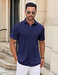COOFANDY Shirts for Men Button Down Short Sleeve