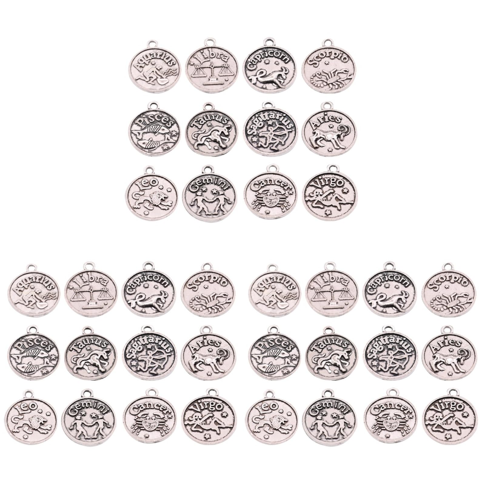 COHEALI 3 Sets alloy pendant charm zodiac bracelet Zodiac Sign Charm pendant charms sign necklace s beads clasp for necklace Metal beads l401