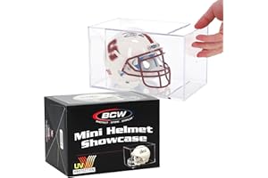BCW Sports Showcases | Protective Memorabilia Holder with UV Resistance | Ideal for Sports Collectibles | Acrylic Display Cases for Autographed Balls and Mini Helmets (Mini Helmet - 1 Pack)