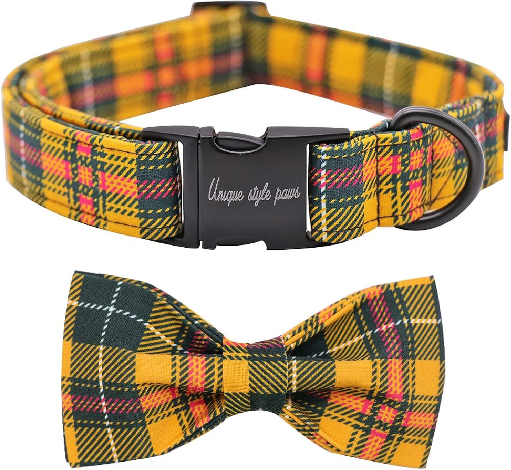 Unique style paws Dog Collar with Bowtie Durable Adjustable Bow Dog Collar