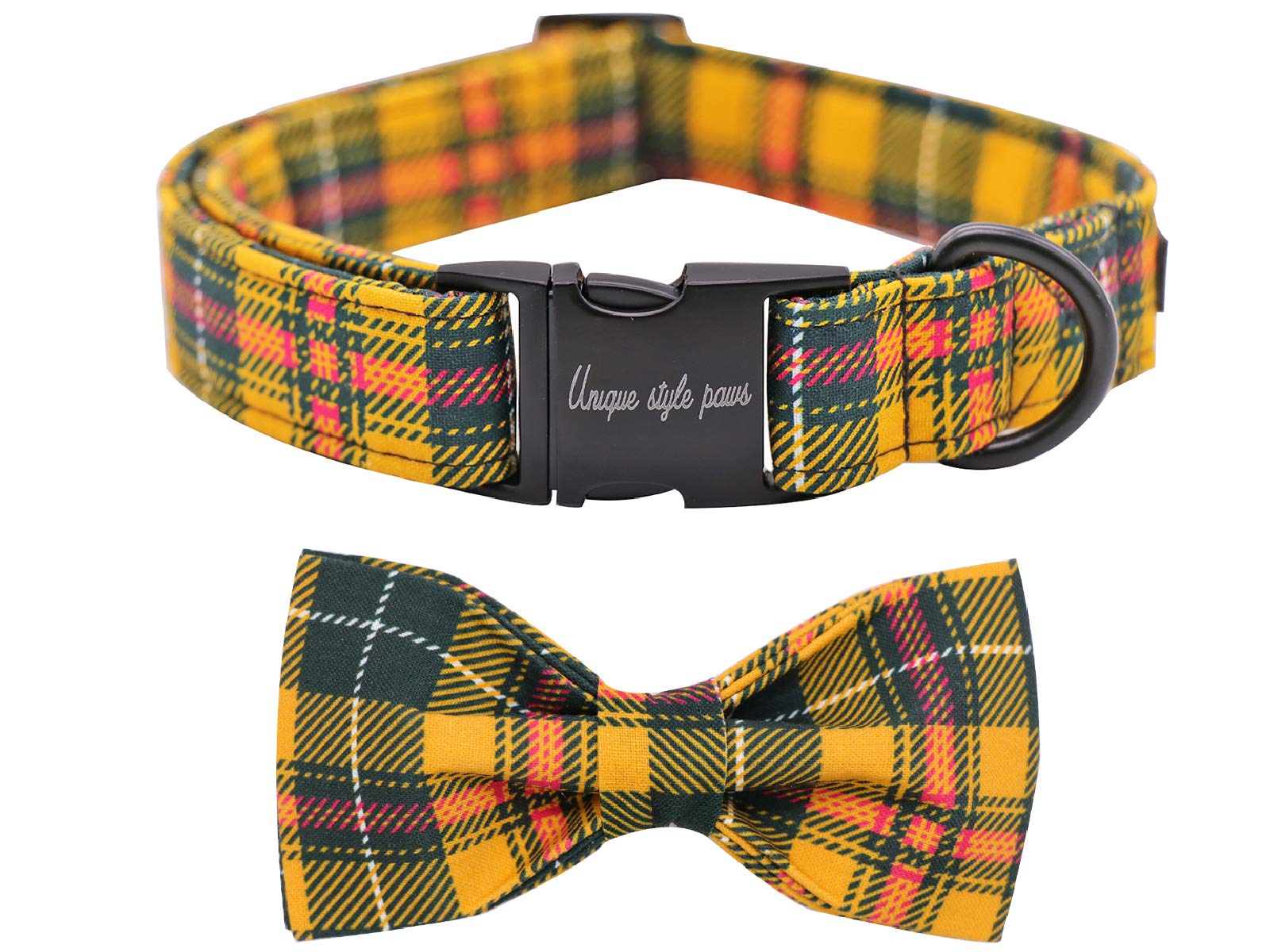 unique style paws Dog Collar with Bowtie, Durable Adjustable Dog Collars, Bow Dog Collar for Small Medium Large Girl or Boy Dogs and Cats