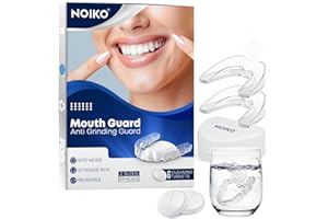 NOIKO Mouth Guard for Grinding Teeth at Night, Mouth Guard for Clenching Teeth at Night Upgraded Safety EVA Material, Night Guards for Teeth Grinding, Anti Grinding Guard for Adult with 6 Cleaning Tablets