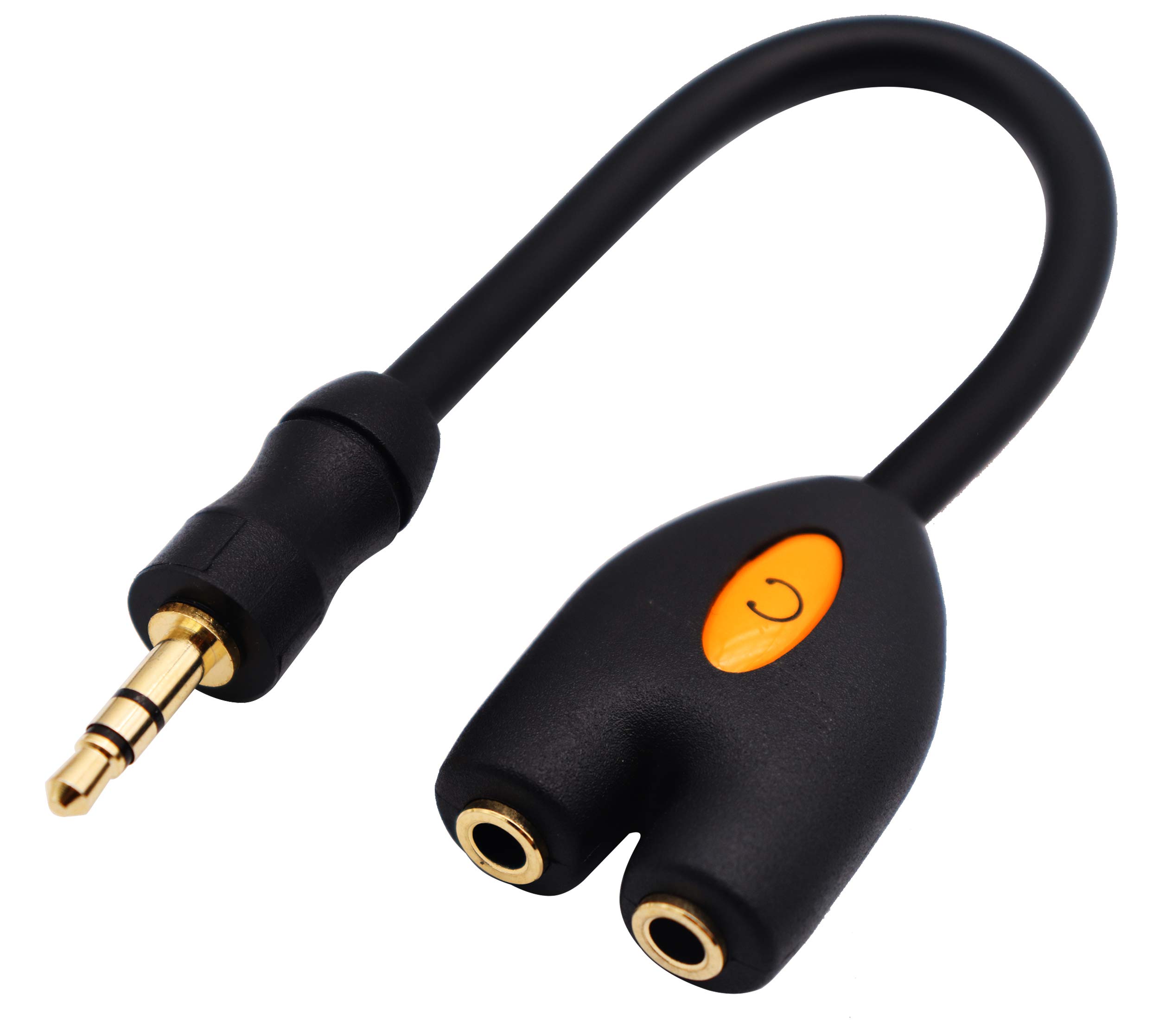 zdyCGTime 3.5mm Headphone Y Splitter Cable,3-Pole 3.5mm AUX Male to 2 Port 3.5mm Female Audio Stereo Y Splitter Cable for Headset Splitter Adapter,Smartphone, Tablets, MP3, MP4.(17.5CM)