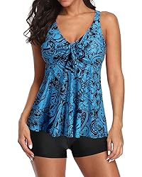 Yonique Women 2 Piece Flowy Tankini Swimsuits