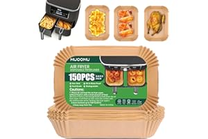 Air Fryer Disposable Paper Liners for Ninja Dual Airfryer Accessories, Non-Stick Parchment Rectangular for Baking, Oil Proof,