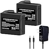 2Pack 3000mAh Lithium-ion Battery Pack for Heated Gloves, Socks, Hats, Mittens, Vest, Jacket, Hand Muff, Boots, Hat, Knee Braces Suit battery Pack Upgraded Version 7.4V 3000mAh Battery Rechargeable