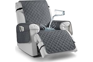 TAOCOCO Non-Slip Recliner Chair Cover Sofa Slipcover, Pet Cover for Small Recliner Chair with Elastic Straps, Washable Reclining Chair Cover Recliner Furniture Protector (23'' Small, Dark Grey)