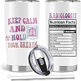 Absacie X-ray Tech Gifts, Radiology Tech Graduation Gifts, 20oz Stainless Steel Tumbler with Lid Straw, White