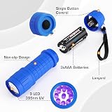 EverBrite 6 Pack UV 9 LED 395nm Blacklight Torch Flashlight Pet Urine Stain view 3